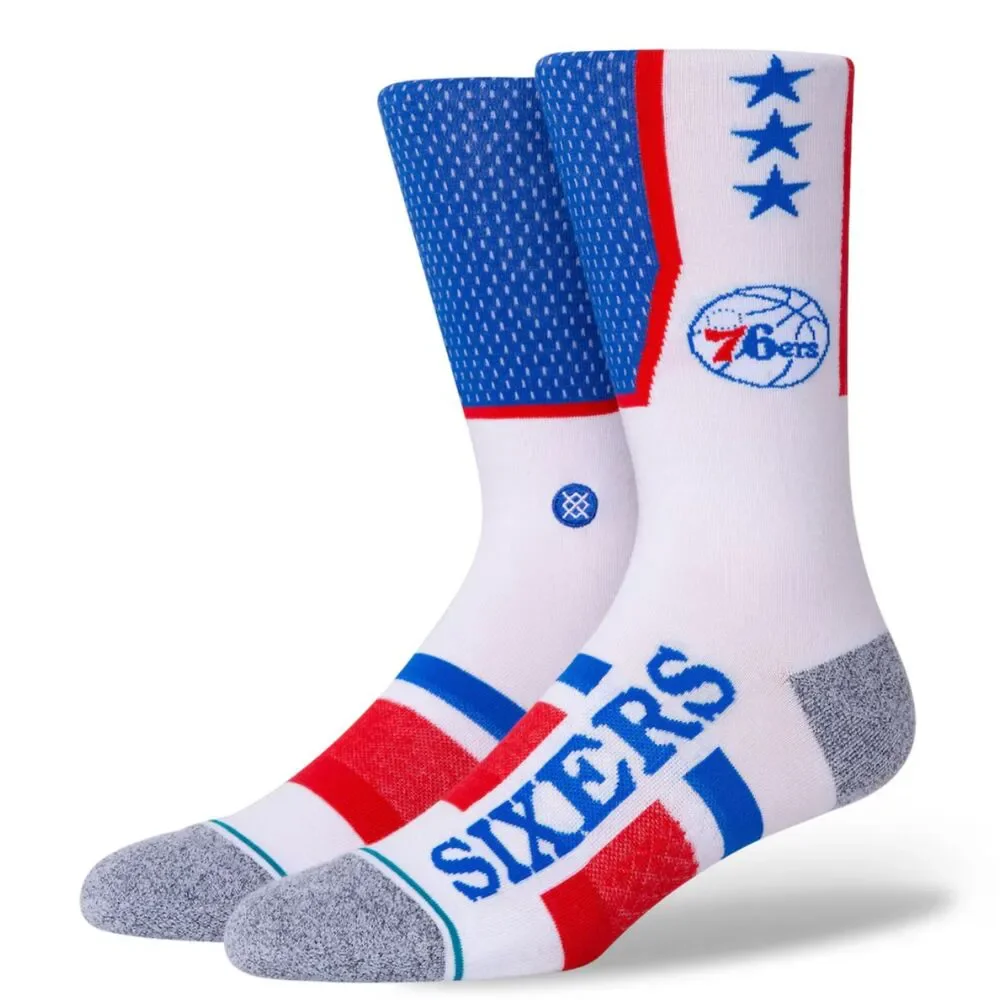 Stance Philadelphia 76ers Shortcut 2 Crew Socks Large Men's (6-8.5) Lebron NWT